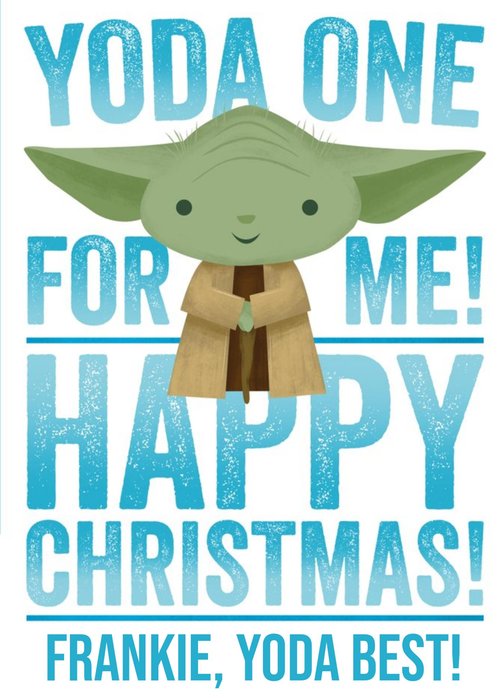 Star Wars Yoda One For Me Christmas Card