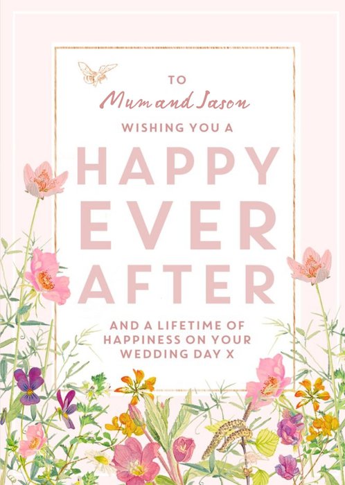 Mum and Partner Happy Ever After Wedding Day Card