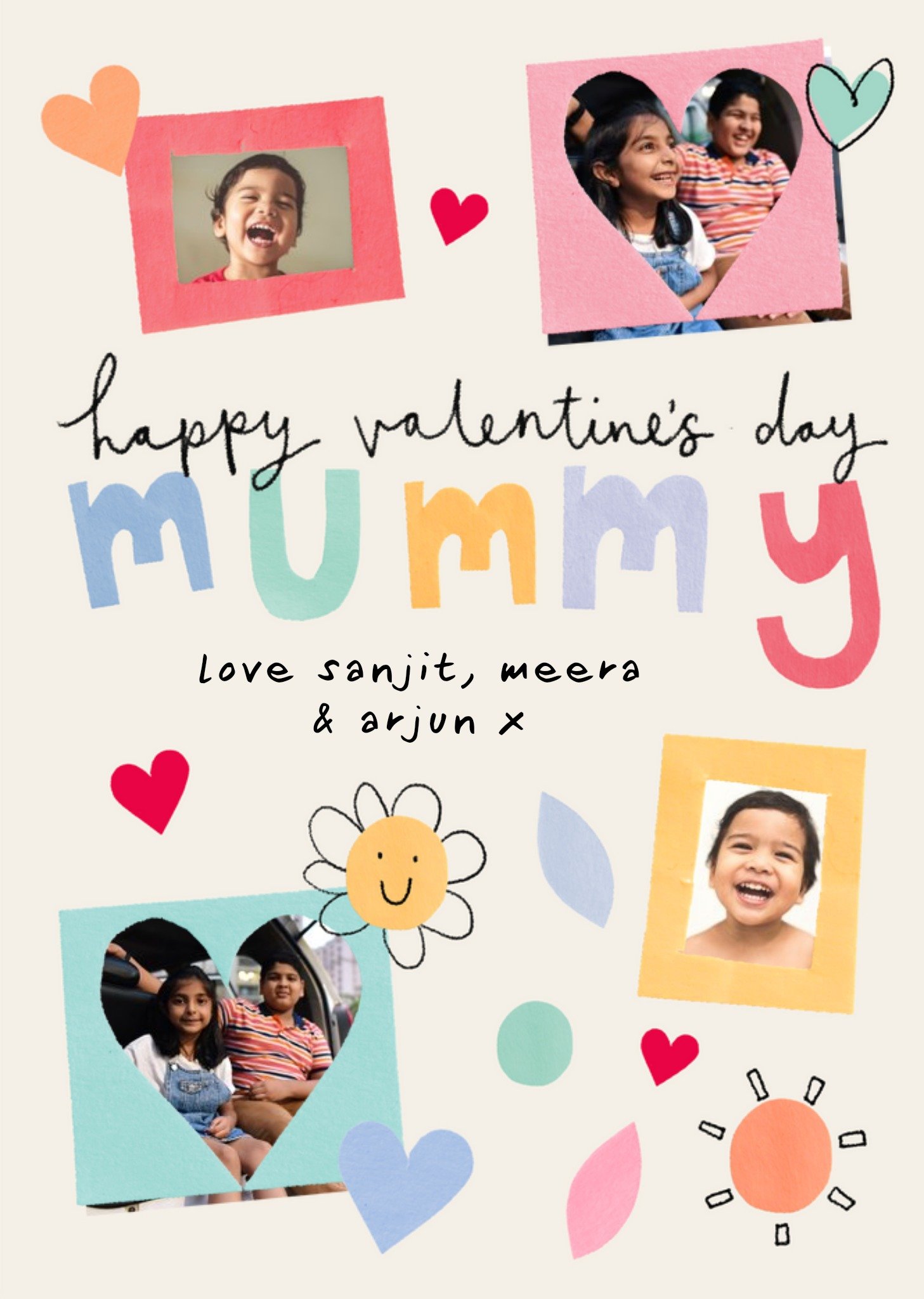 Moonpig Collage Style Photo Upload Valentine's Day Card For Mummy, Large