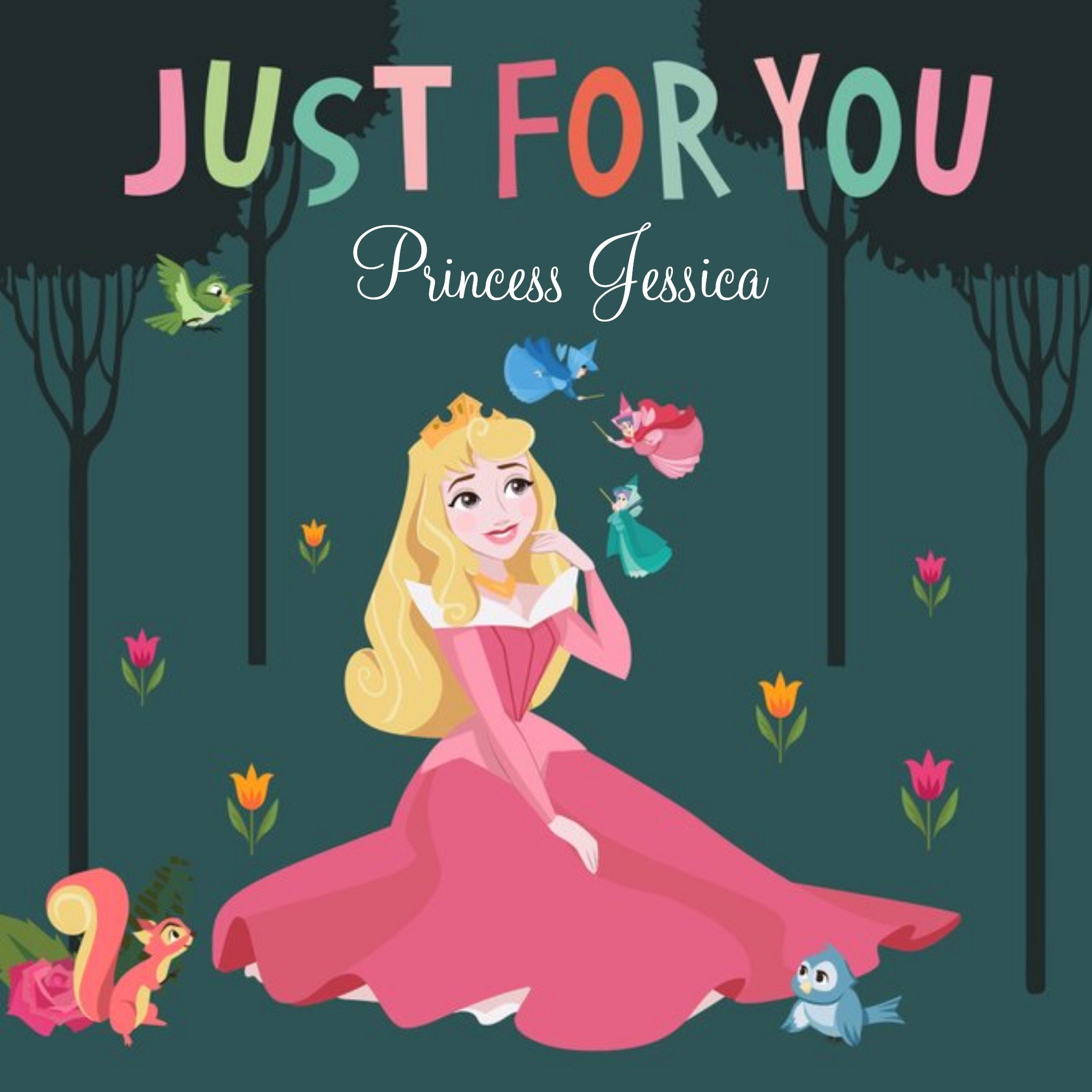Disney Princess Aurora Personalised Card, Square