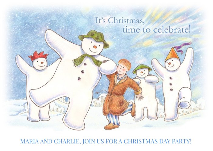 The Snowman Christmas Party Invitation Landscape Card