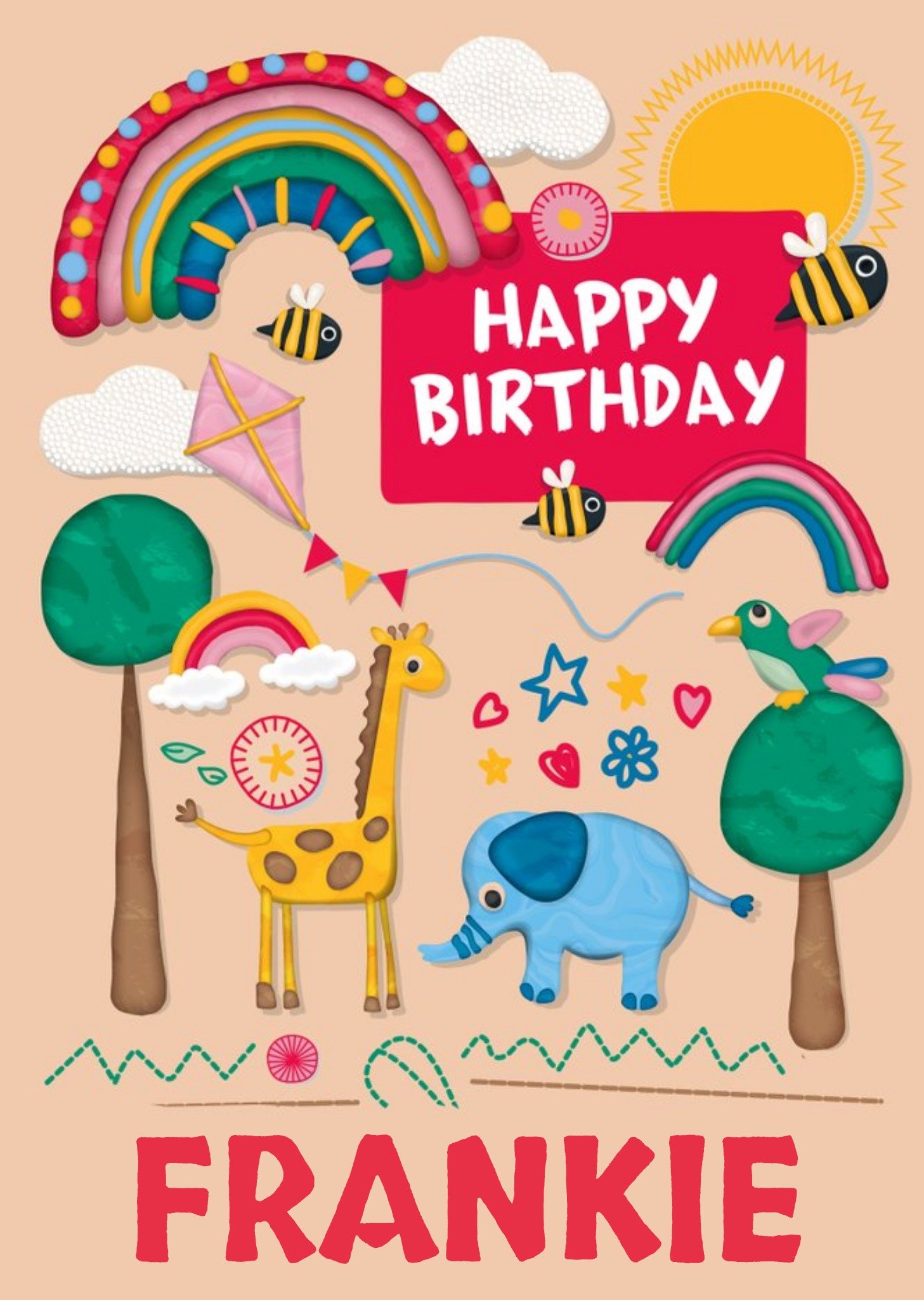 Moonpig Play Doh Animal Themed Fun Birthday Card By Hasbro, Large