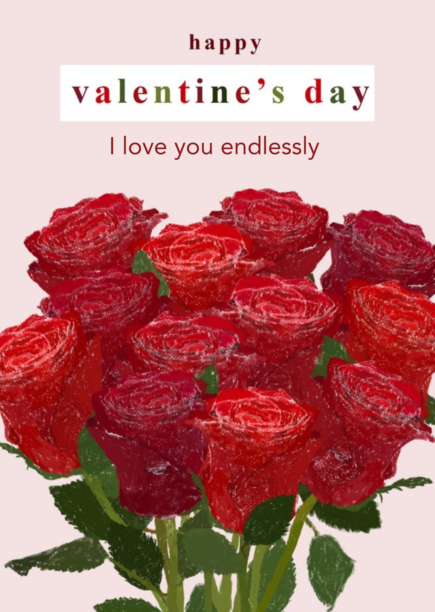Moonpig Happy Valentines Day Red Roses Card Ecard
