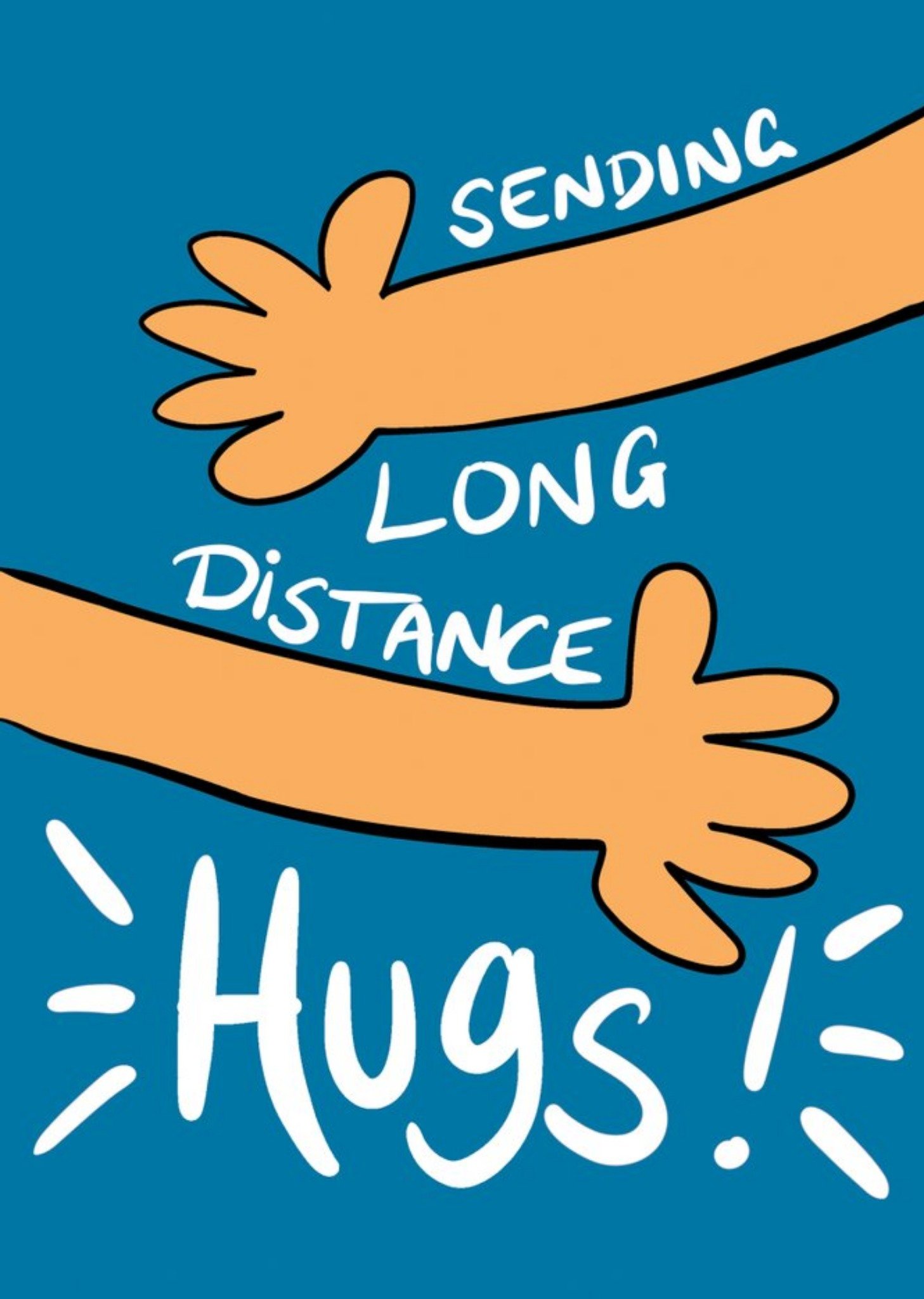 Moonpig Sending Long Distance Hugs Thinking Of You Birthday Card, Large