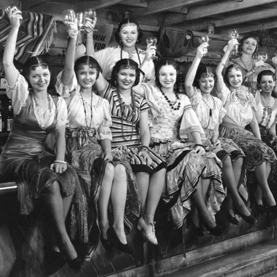 Vintage Group Of Ladies Cheering Congratulations Card
