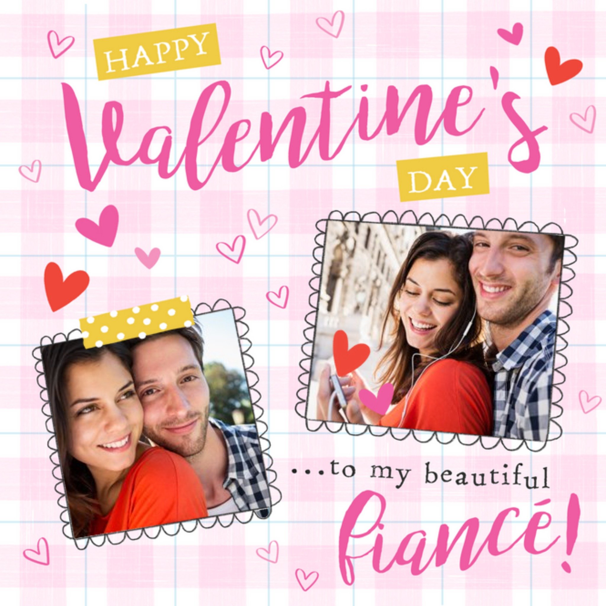 Damien Barlow Cute Photo Upload To My Beautiful Fiance Valentine's Day Card, Square