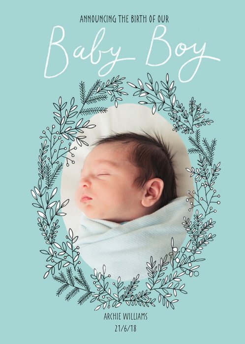 Announcing Our Baby Boy Photo Upload Card