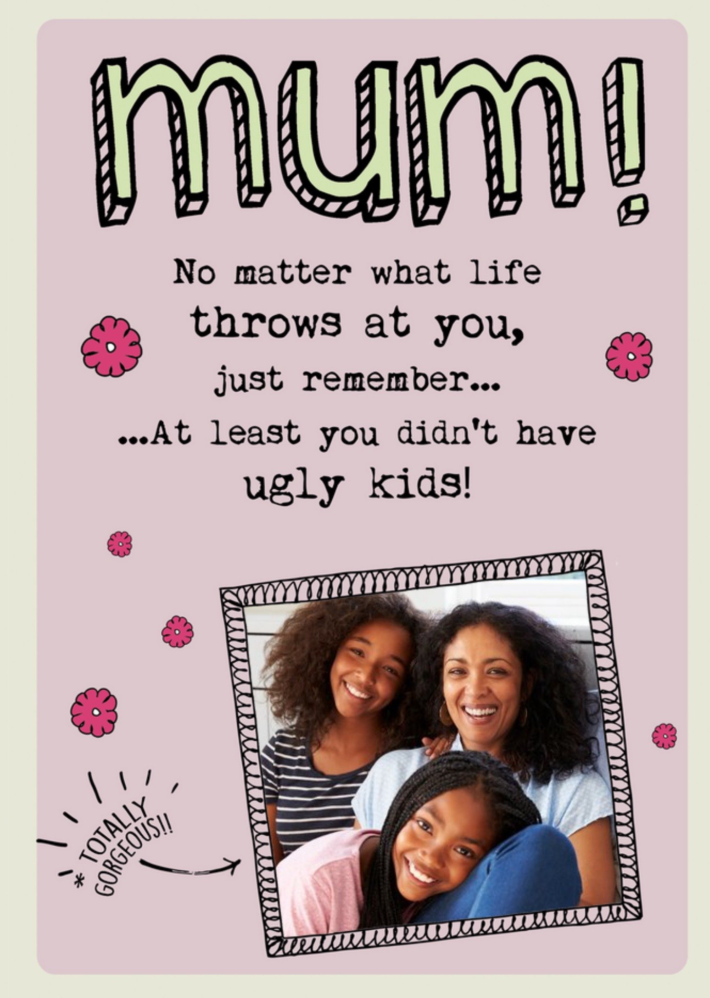 Moonpig Mum You Didn't Have Ugly Kids Funny Mother's Day Card Ecard