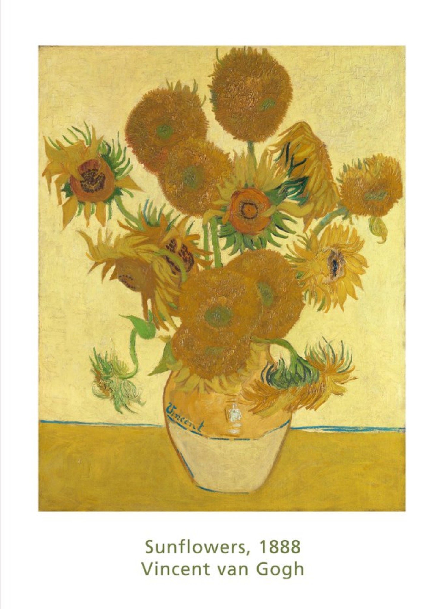 The National Gallery Vincent Van Gogh Sunflowers Birthday Card, Large