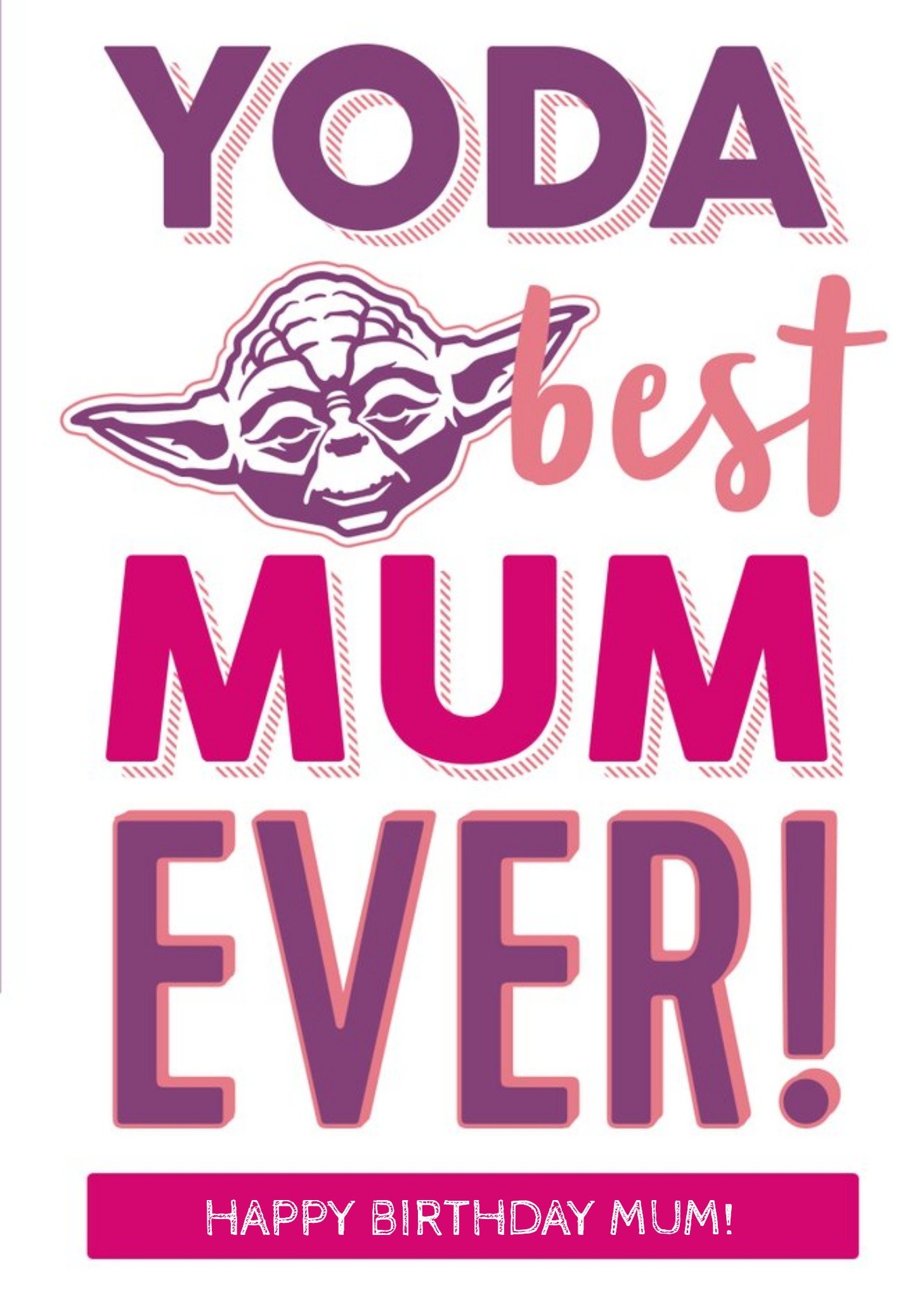 Disney Star Wars Birthday Card - Yoda Best Mum Ever, Large