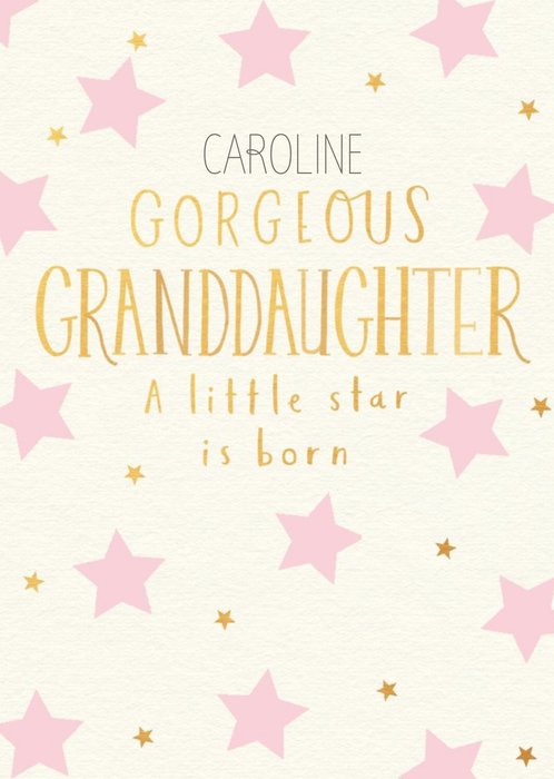 Cute A Little Star Gorgeous Granddaughter New Baby Card