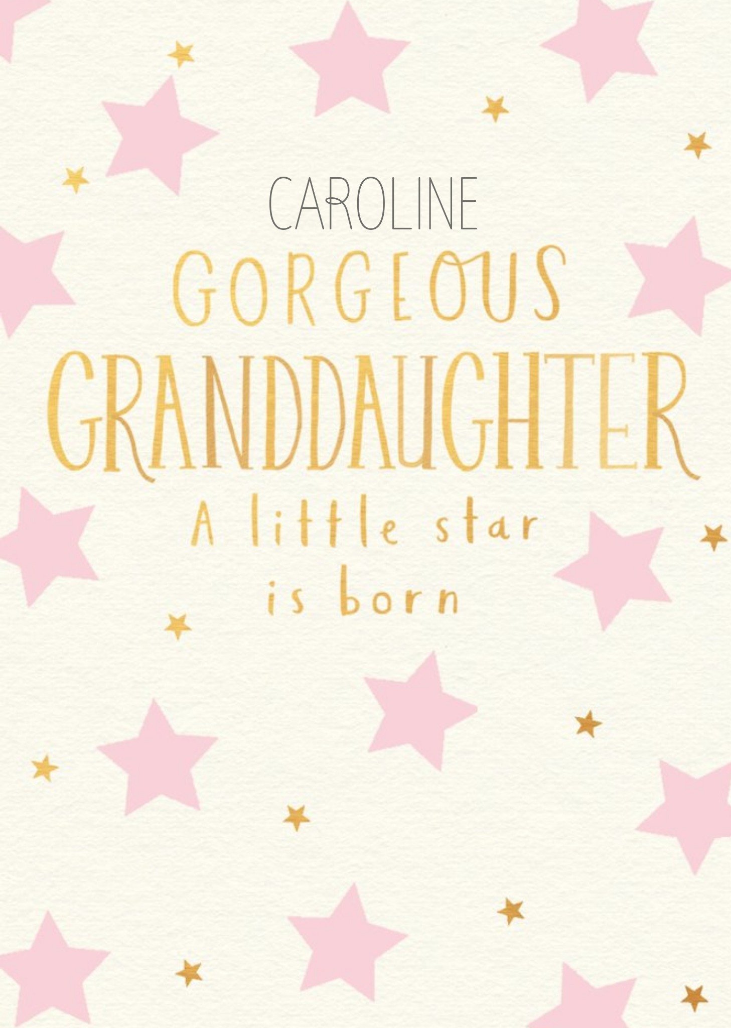 Cute A Little Star Gorgeous Granddaughter New Baby Card Ecard