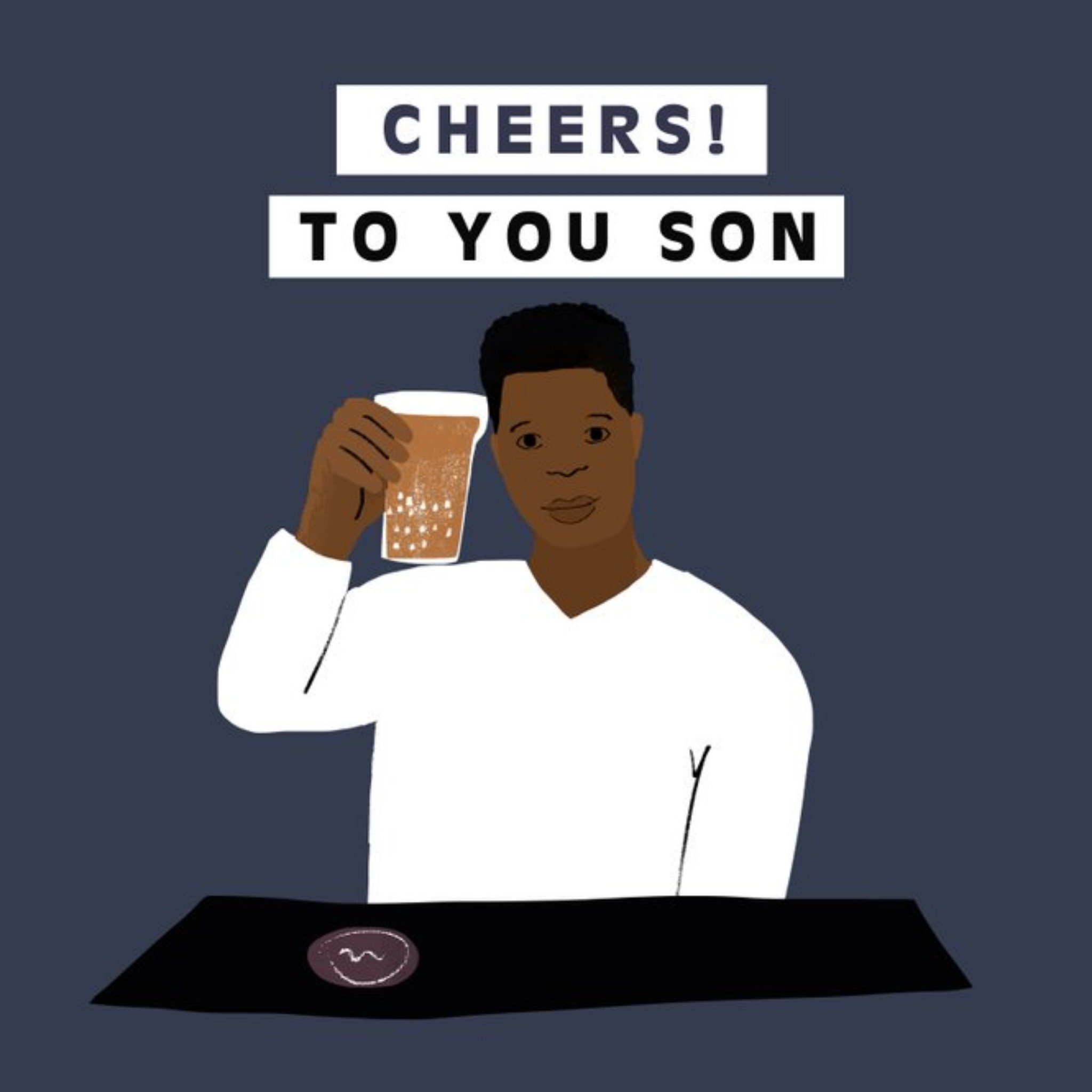 Moonpig Cheers To You Son Birthday Card, Square