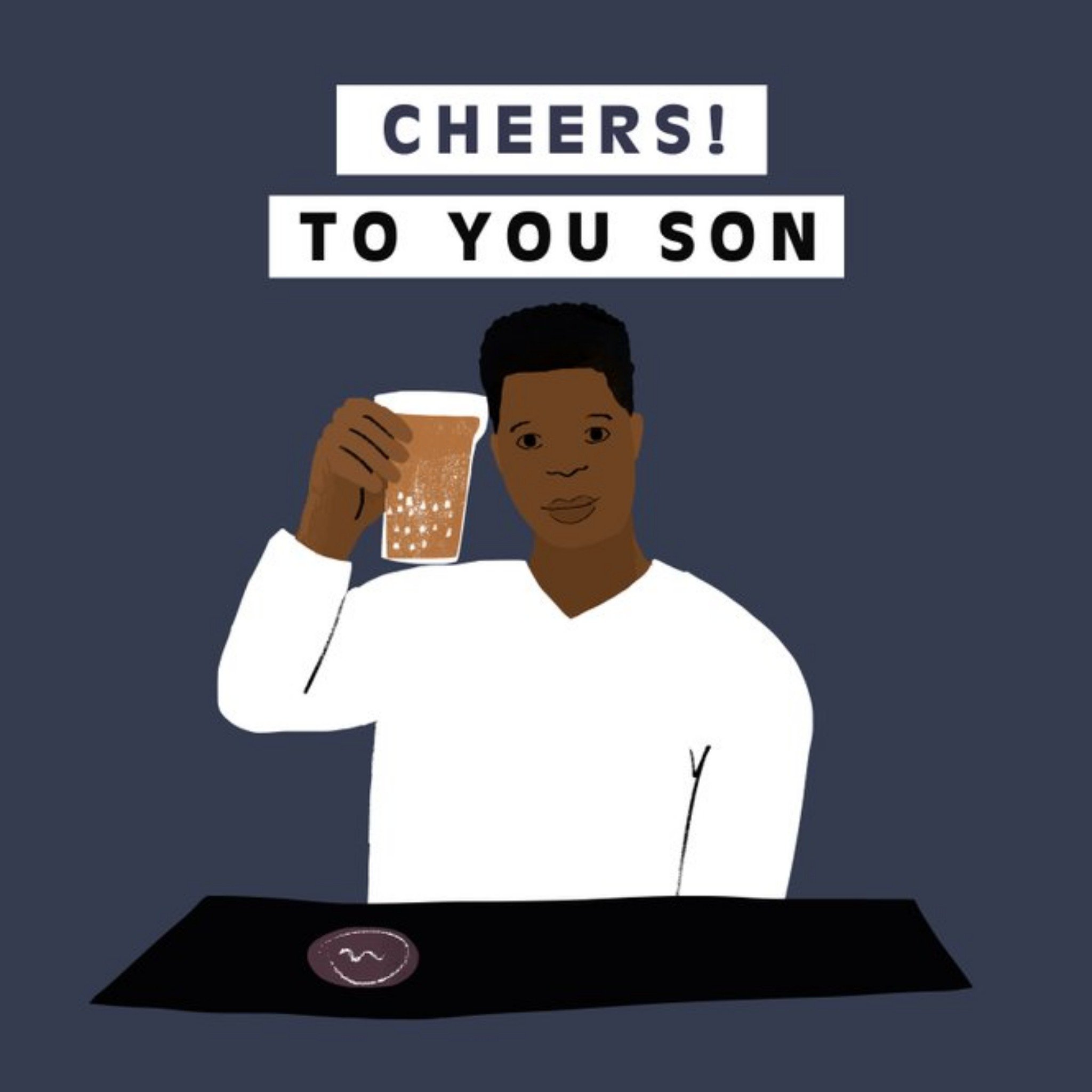 Cheers To You Son Birthday Card, Square