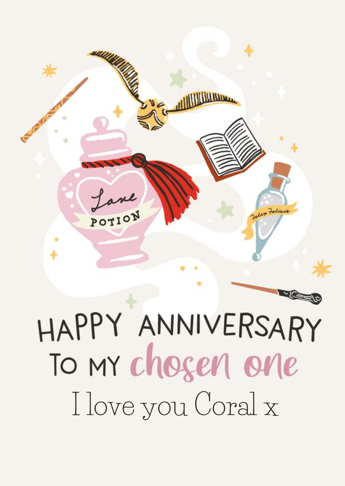 Harry Potter To My Chosen One Cute Anniversary Card, Large