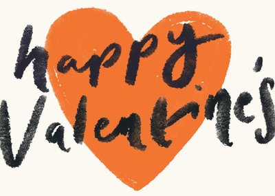 Happy Valentine's Love Heart Typographic Cute Card