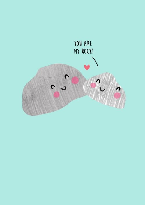 Cute Illustrated You Are My Rock Valentine's Day Card
