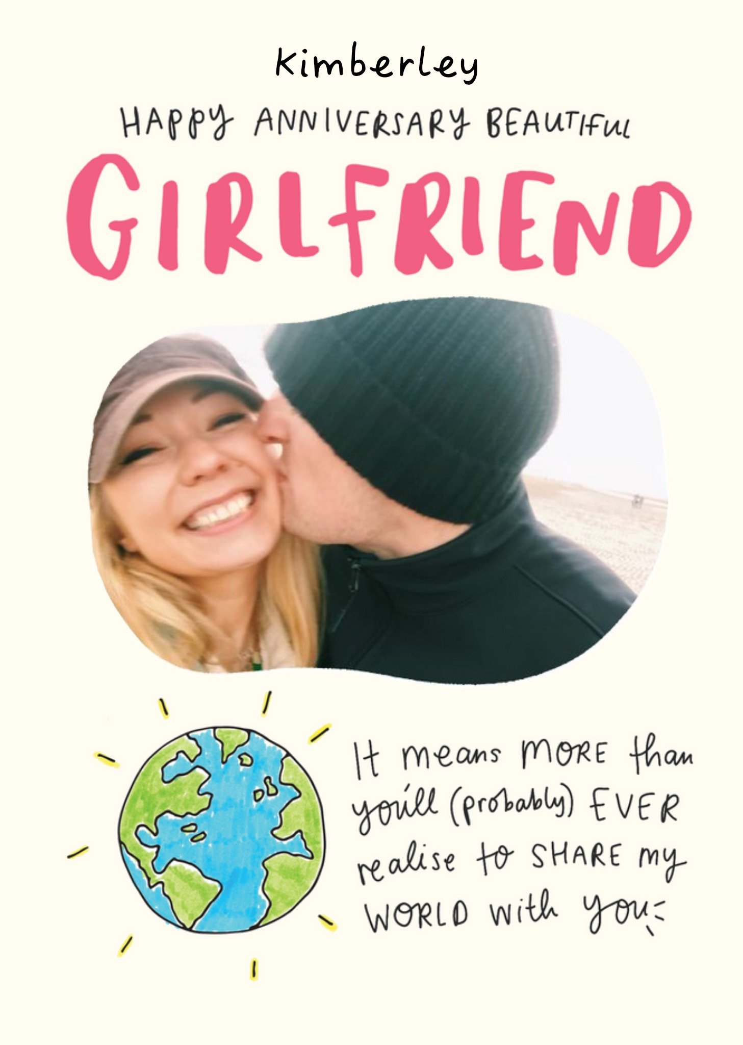 Moonpig The Happy News Beautiful Girlfriend Anniversary Card Ecard