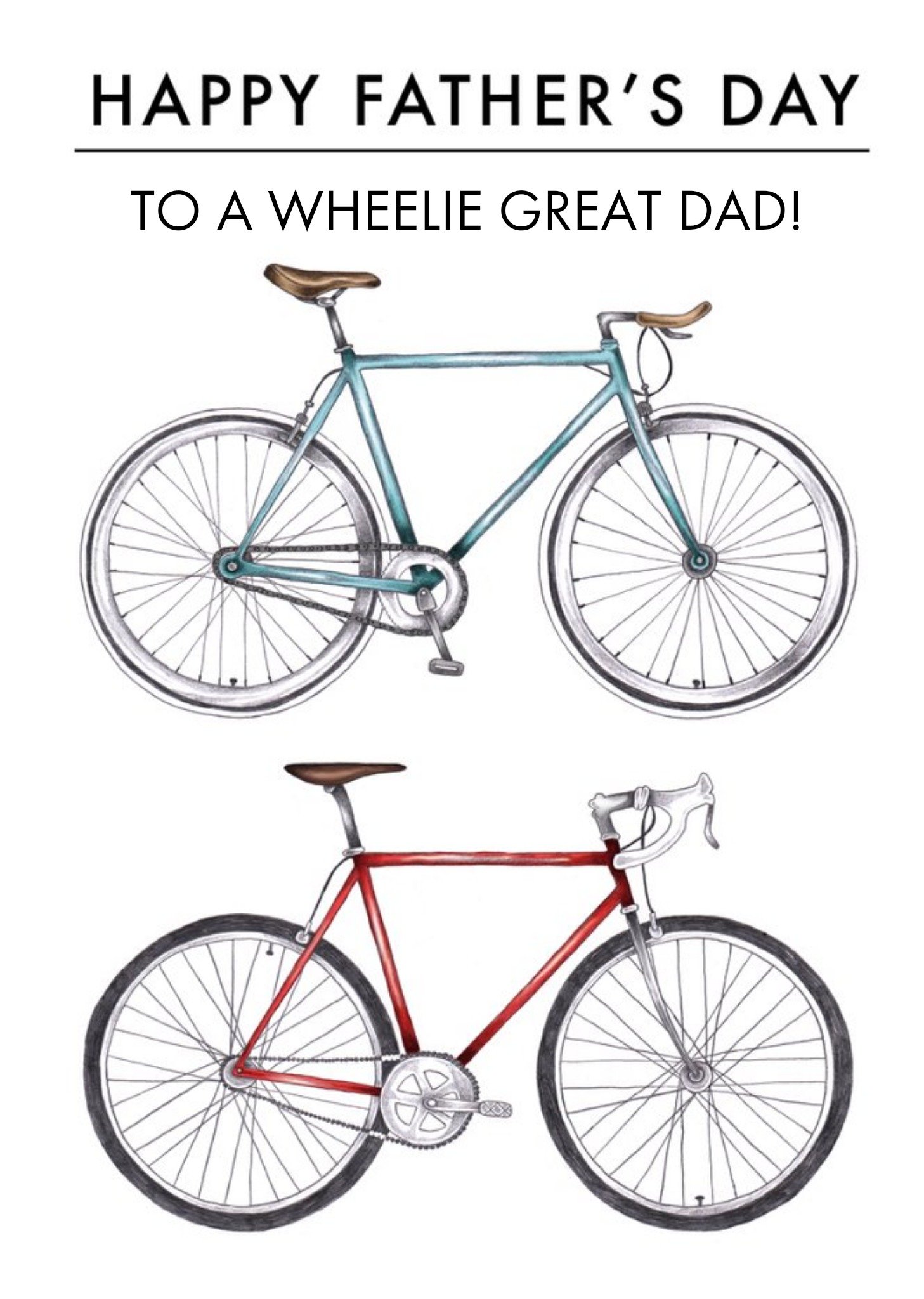 Bike Illustration To A Wheelie Great Dad Happy Father's Day Card Ecard