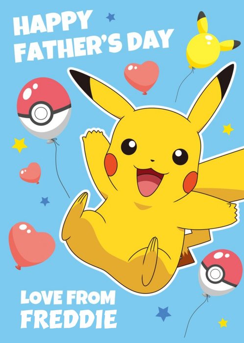 Pokemon Pikachu Poke Ball Happy Father's Day Card