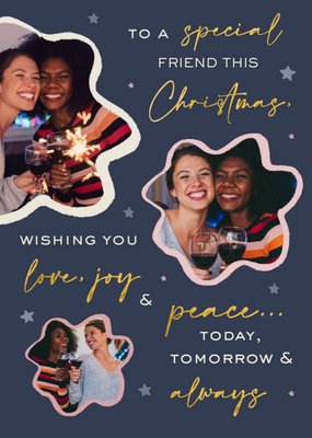 Love, Joy & Peace Christmas Photo Upload Card