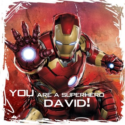 Marvel Iron Man You're A Superhero Personalised Name Card