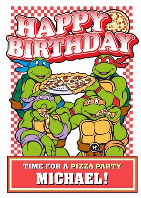 Teenage Mutant Ninja Turtles Paramount Cartoon Pizza Party Birthday Card