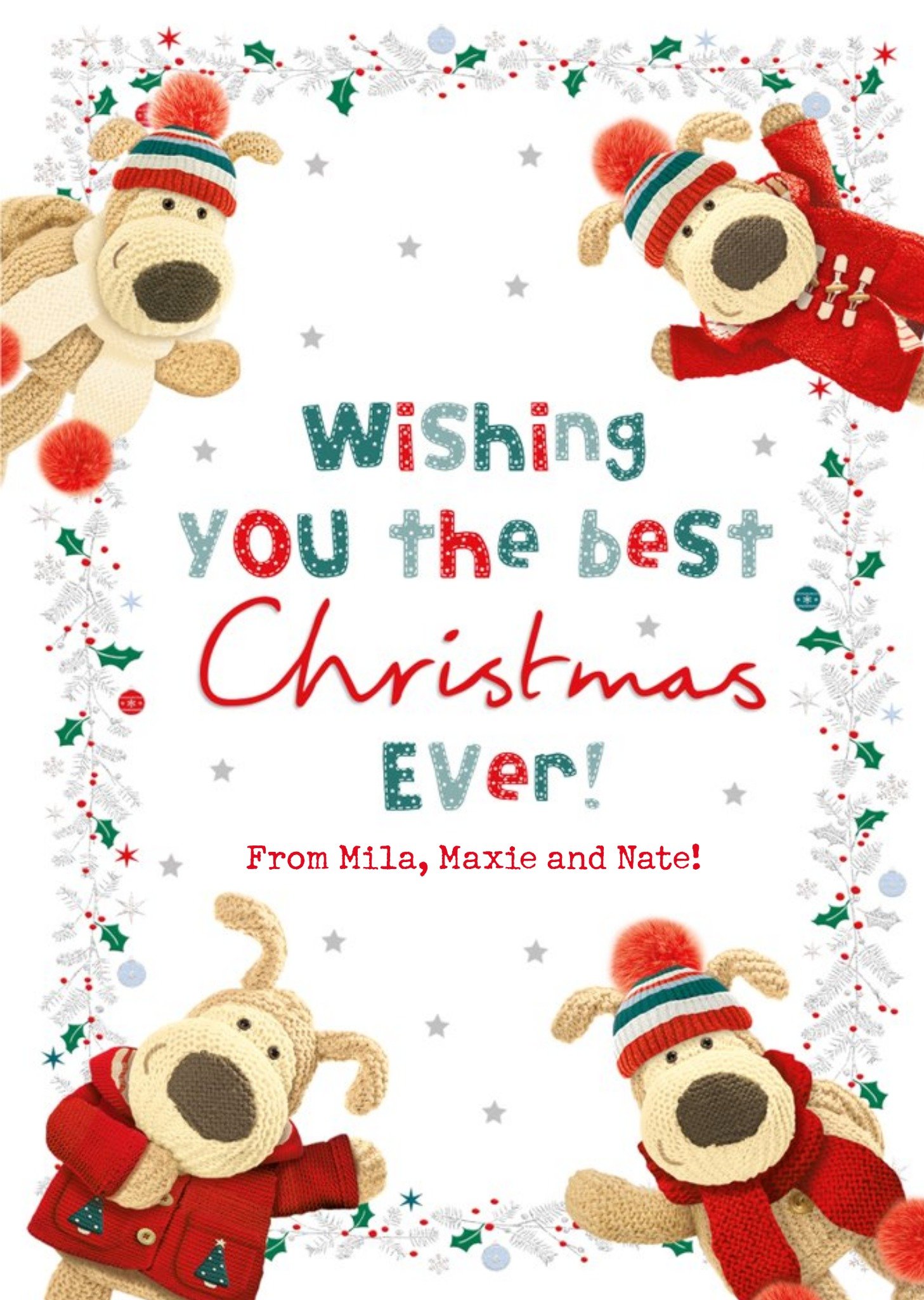Boofle Wish You Best Christmas Ever Card, Large