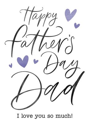 Typographic Calligraphy Happy Father's Day Dad Card