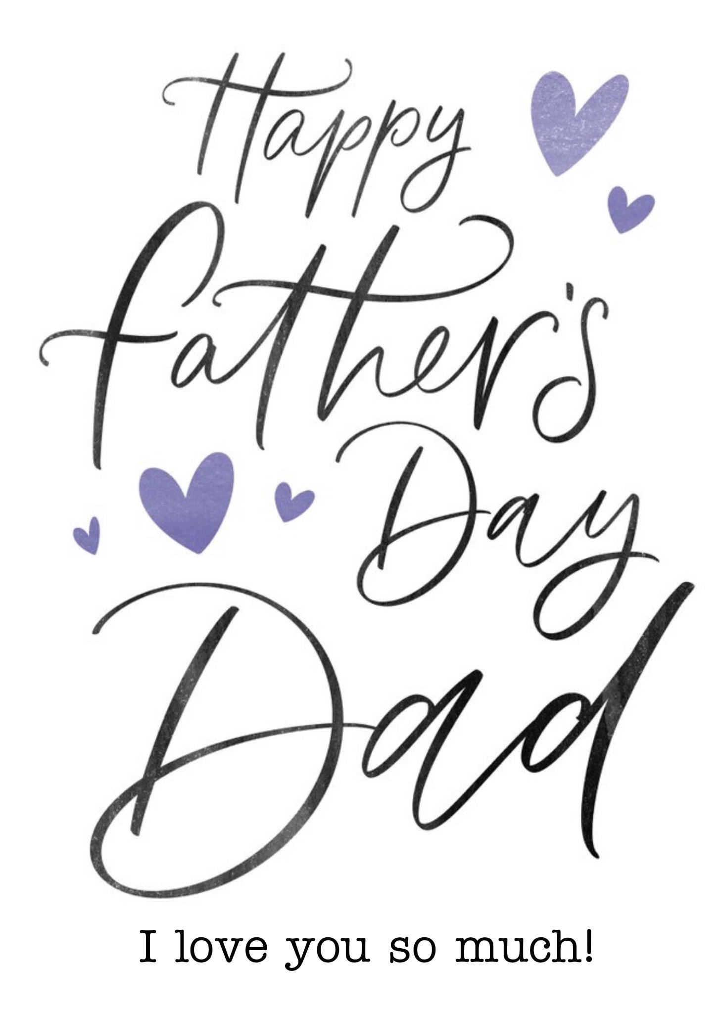 Moonpig Typographic Calligraphy Happy Father's Day Dad Card, Large