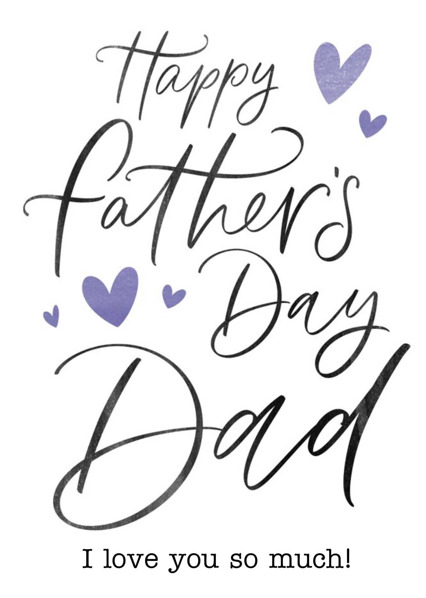 Typographic Calligraphy Happy Father's Day Dad Card Ecard