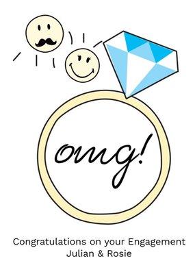 Smiley World - Congratulations on your engagment - Engagment Card