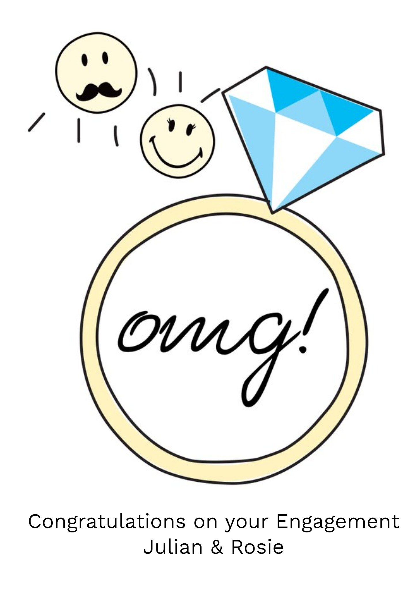 Smiley World - Congratulations On Your Engagment - Engagment Card