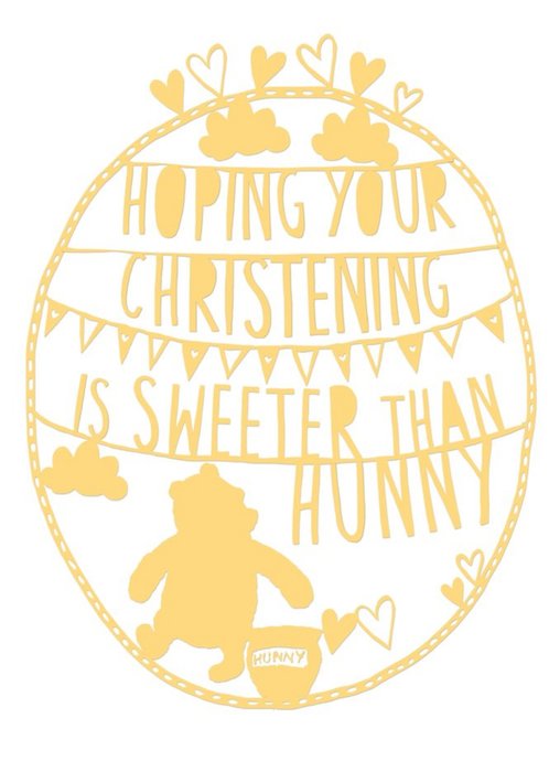 Sentimental Christening Card - Winnie The Pooh