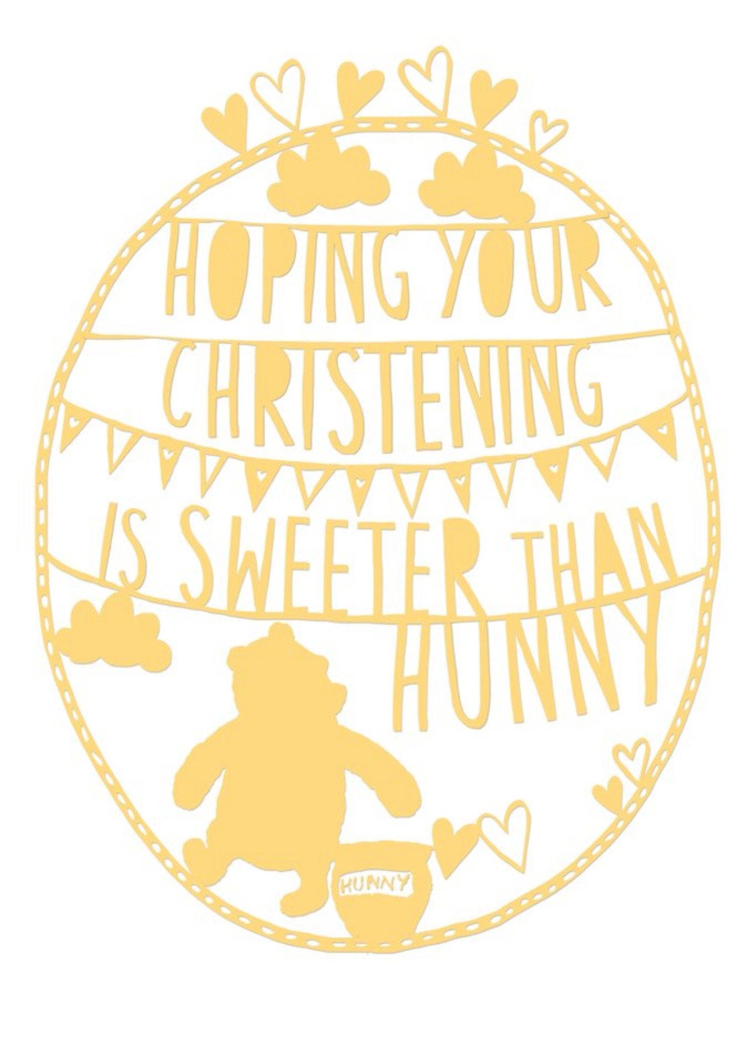 Sentimental Christening Card - Winnie The Pooh Ecard