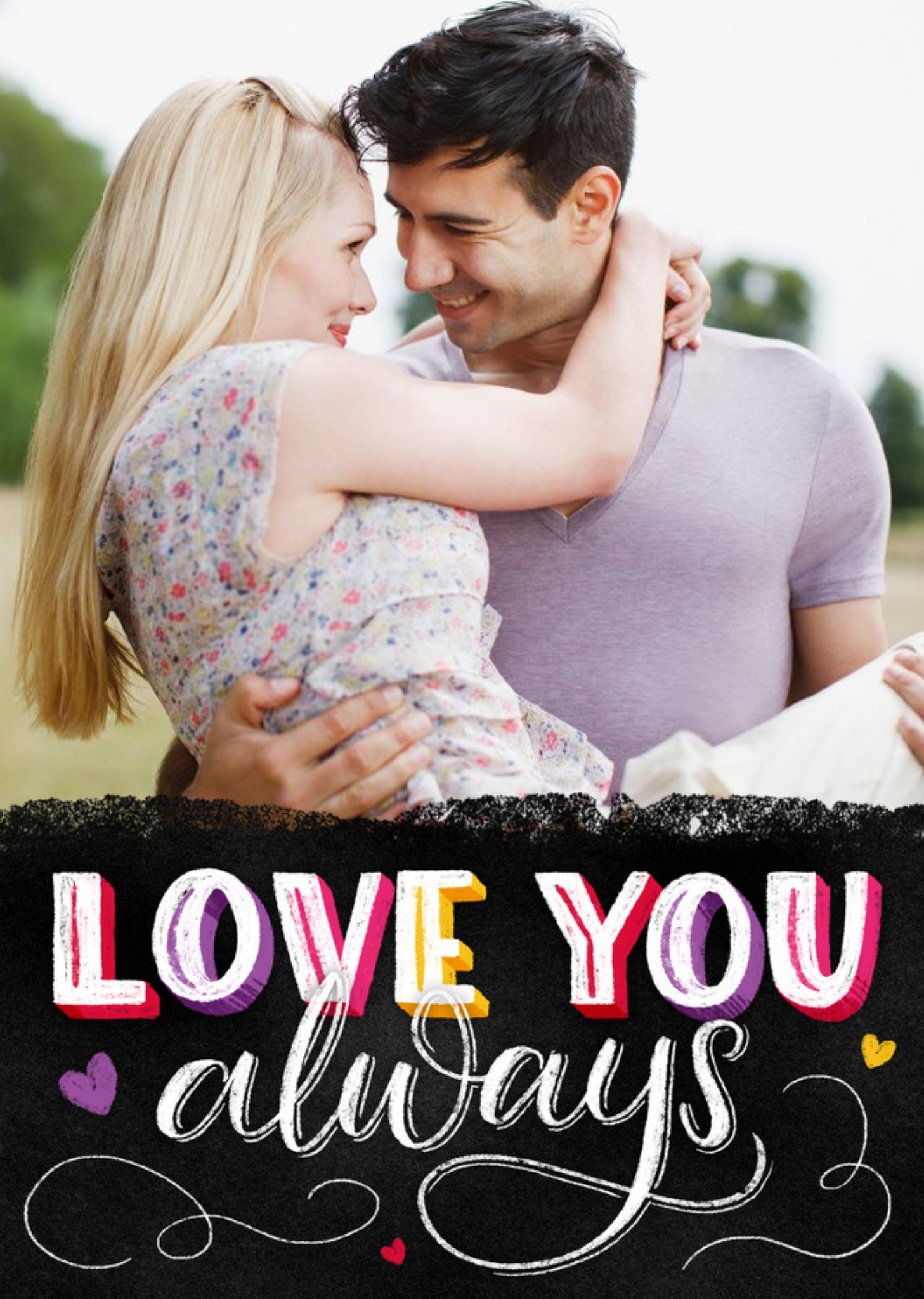 Colourful Letters Love You Always Valentines Photo Card Ecard