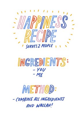 Colourful Happiness Recipe Card