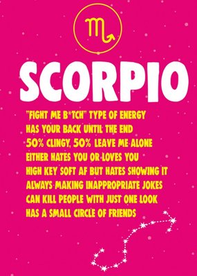 Cheeky Chops Scorpio Star Sign Birthday Card