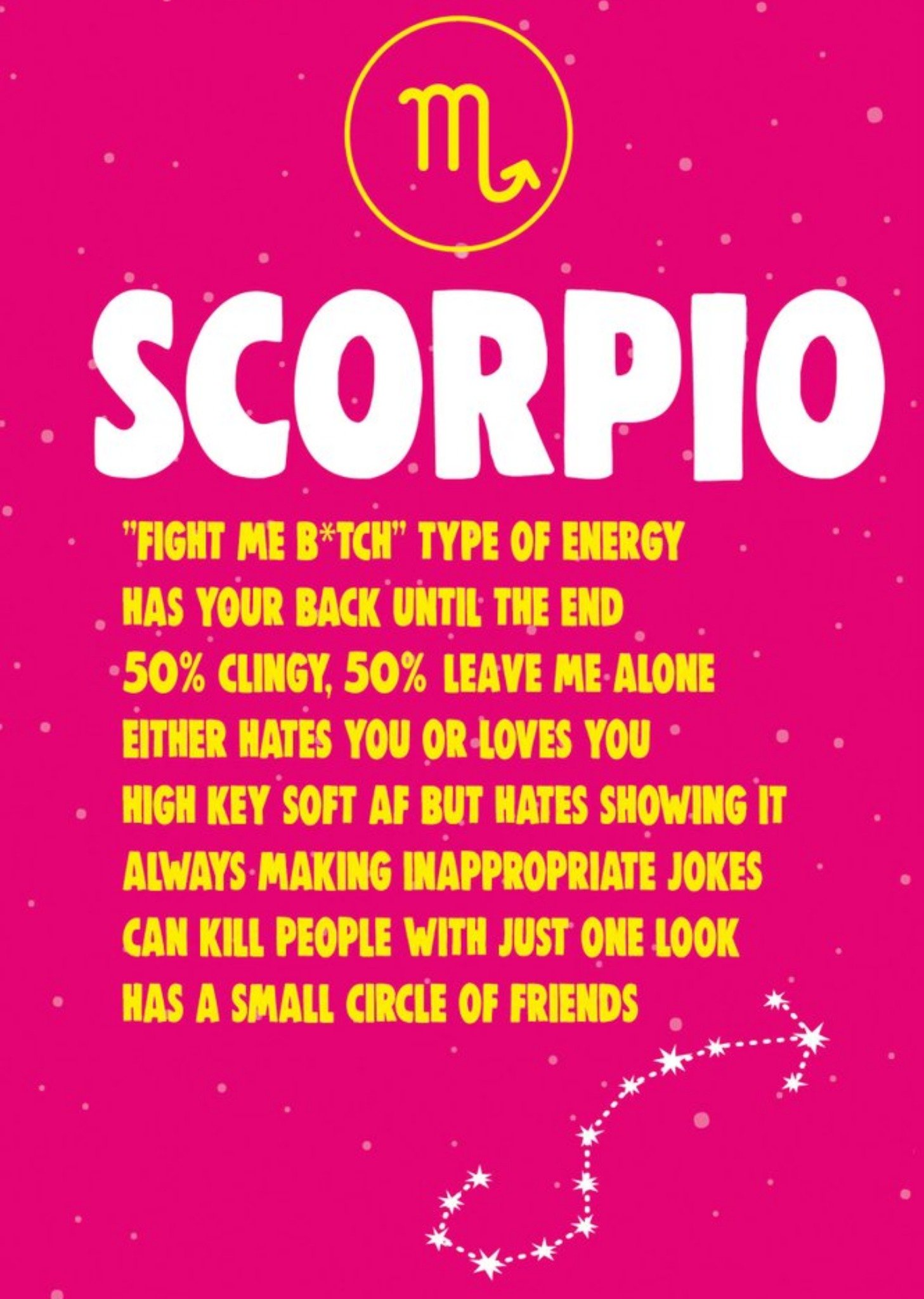 Cheeky Chops Scorpio Star Sign Birthday Card