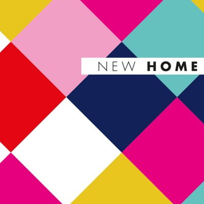 Modern Abstract Coloured Squares New Home Card