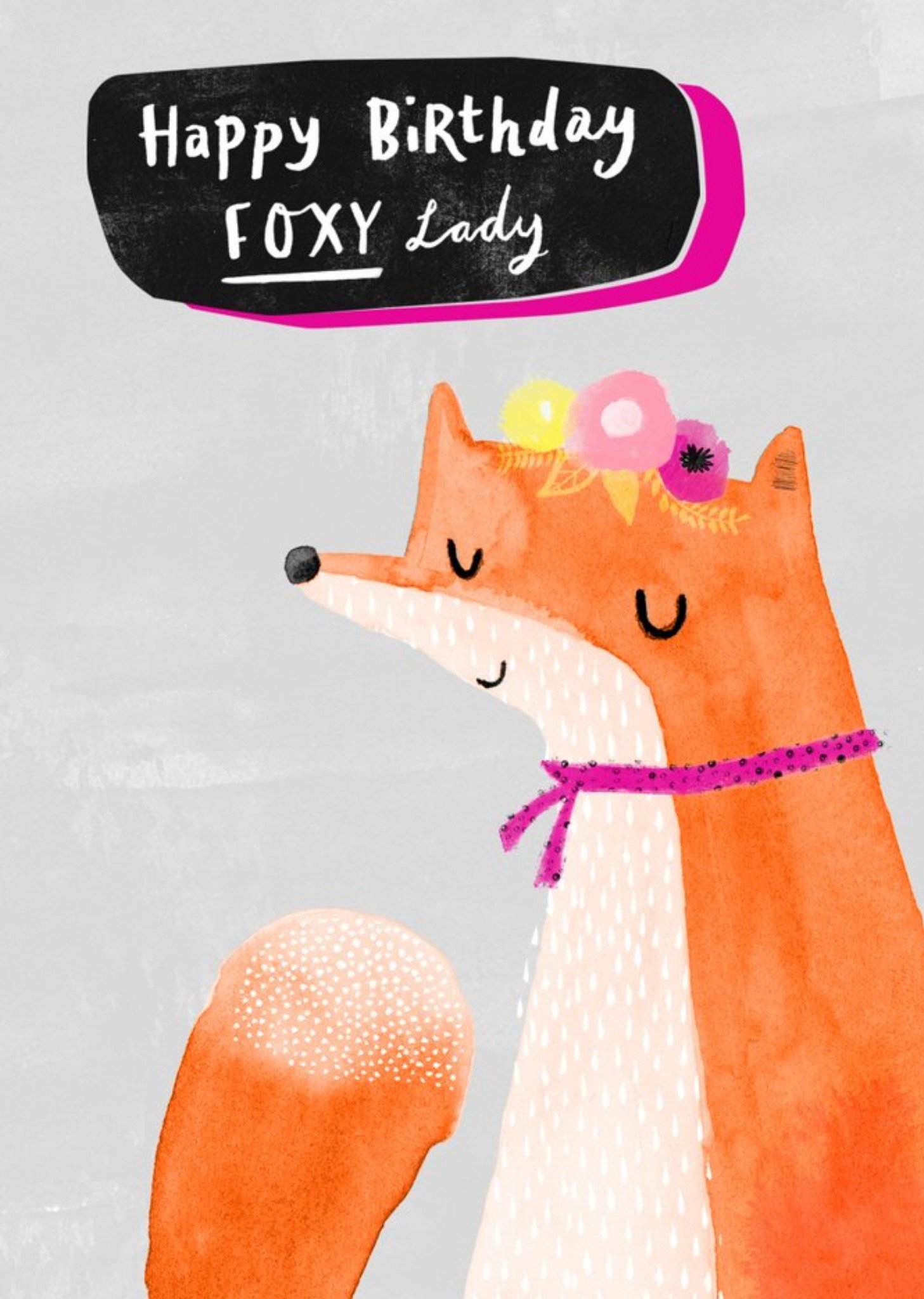 Moonpig Cute Happy Birthday Foxy Lady Card, Large