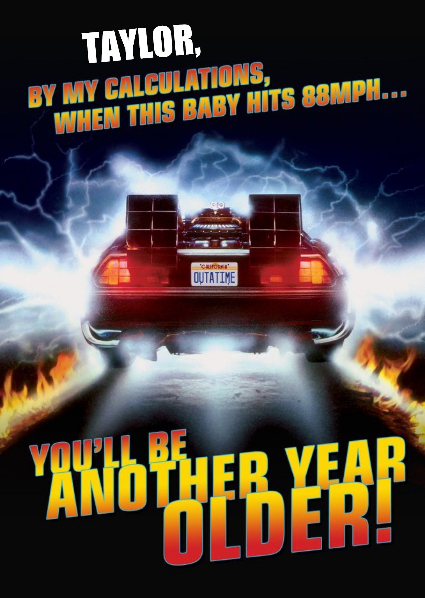 Other Back To The Future Birthday Card - De Lorean