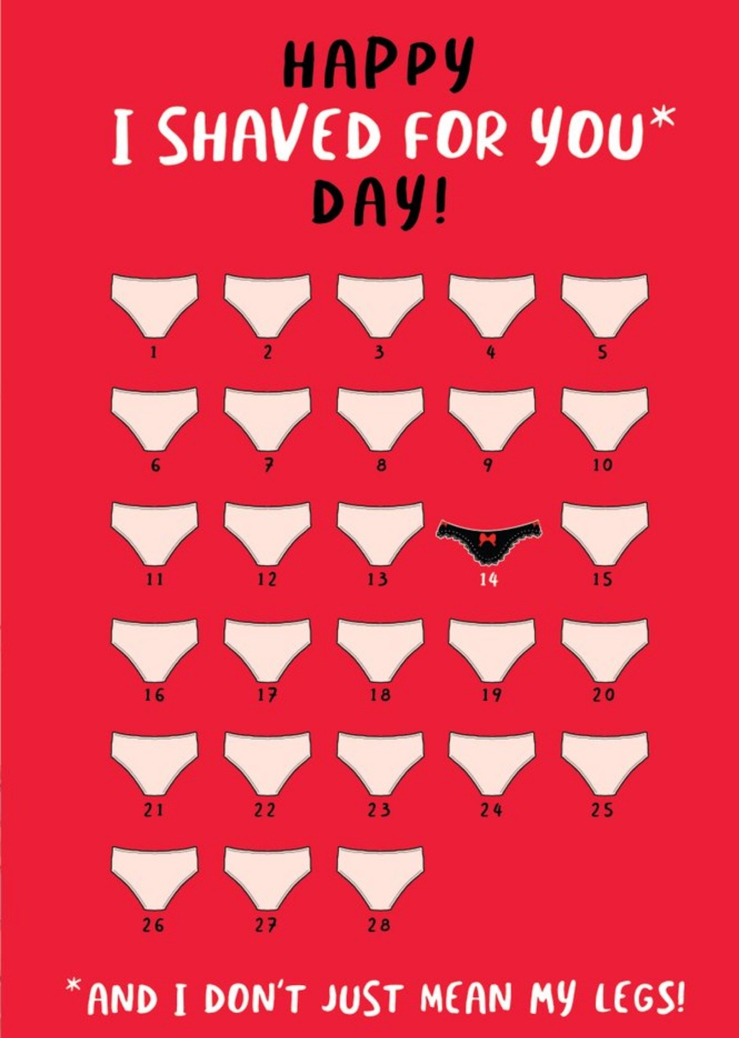 Moonpig Happy I Shaved For You Day Funny Valentine's Card, Large