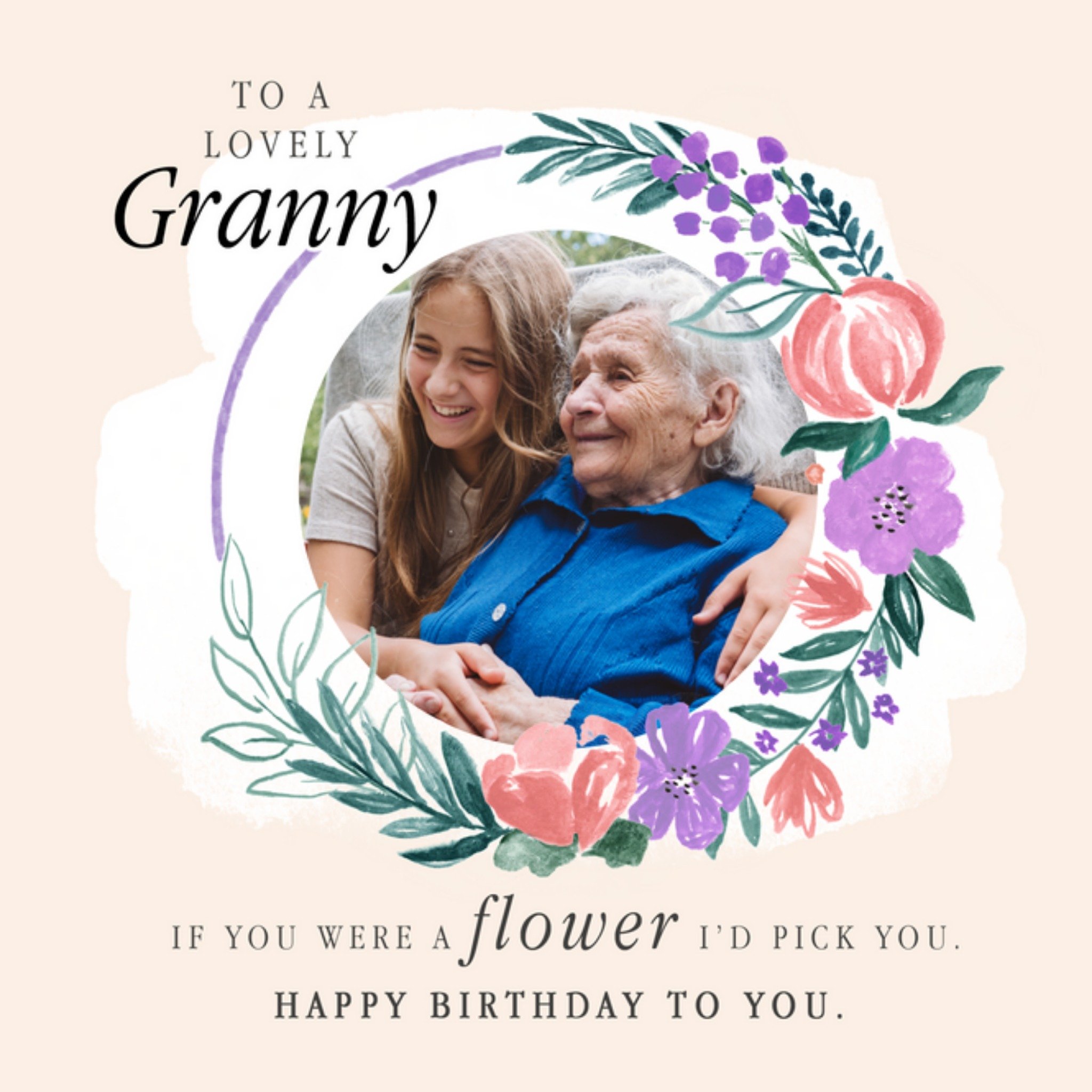 Moonpig To A Lovely Granny Photo Upload Birthday Card, Square