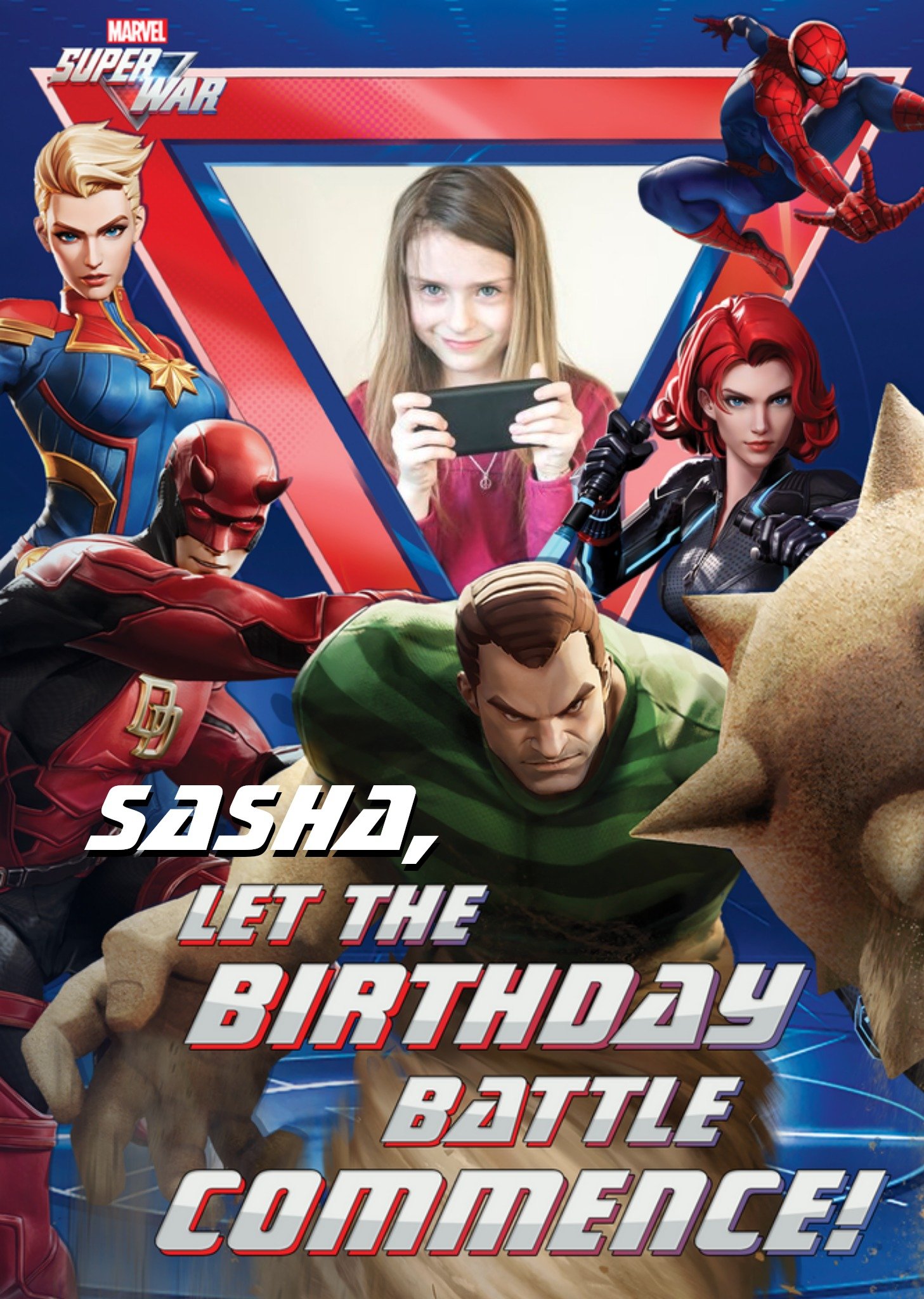 Marvel Super War Birthday Battle Photo Upload Card, Large