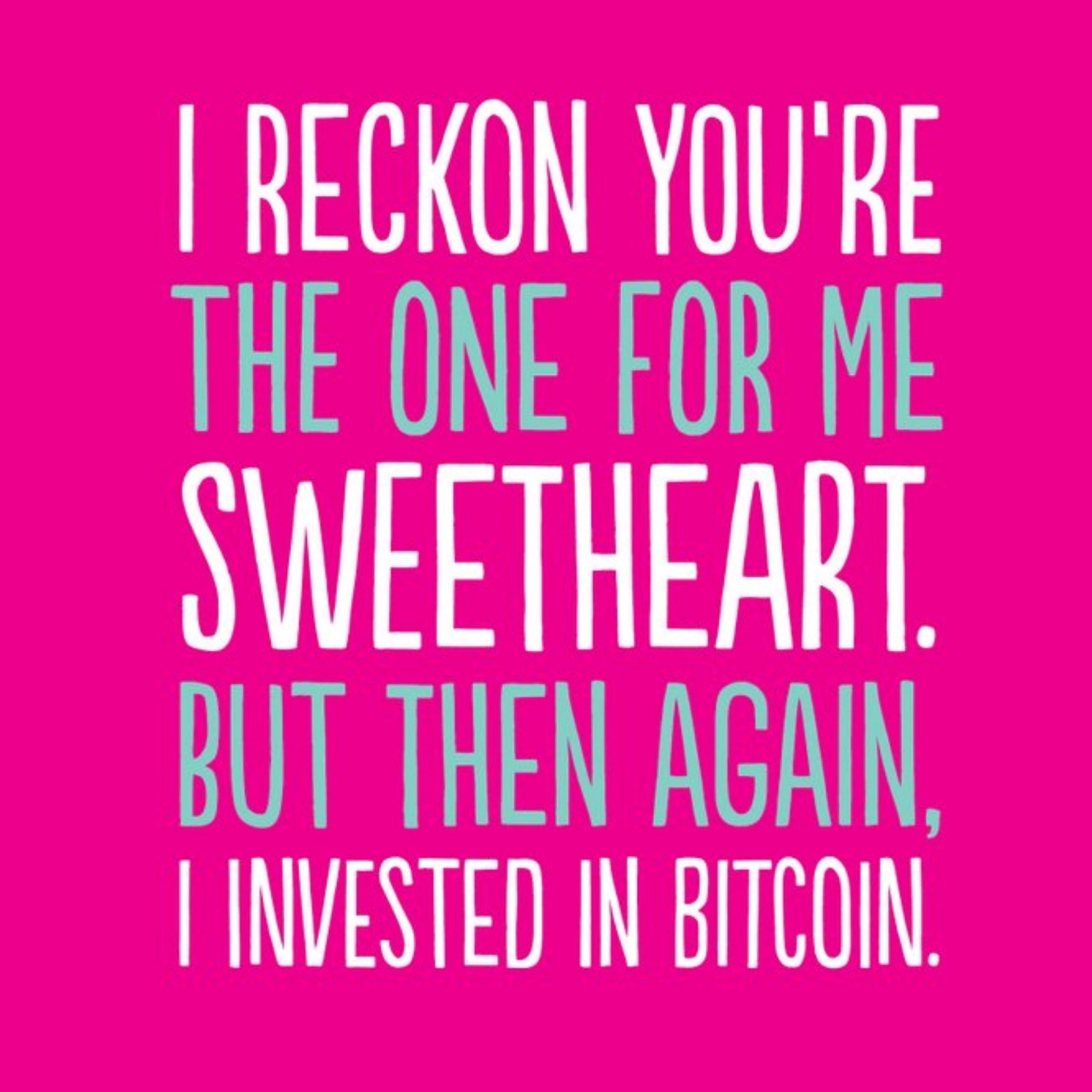 Sweetheart Crypto Funny Typographic Card, Square