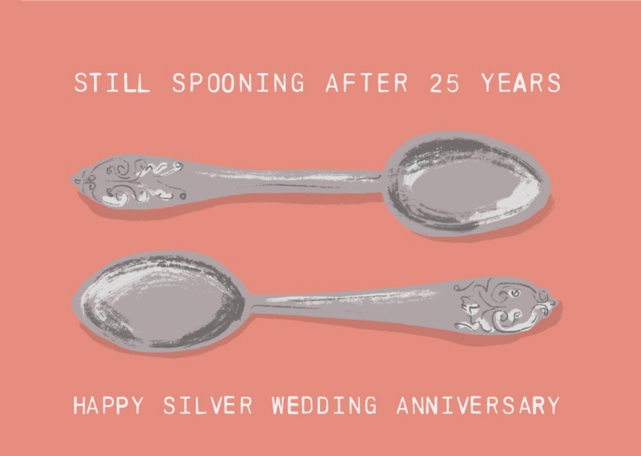 Other Katy Welsh Still Spooning After 25 Years Silver Anniversary Card