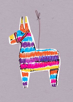 Rainbow Pinata Donkey Postcard
