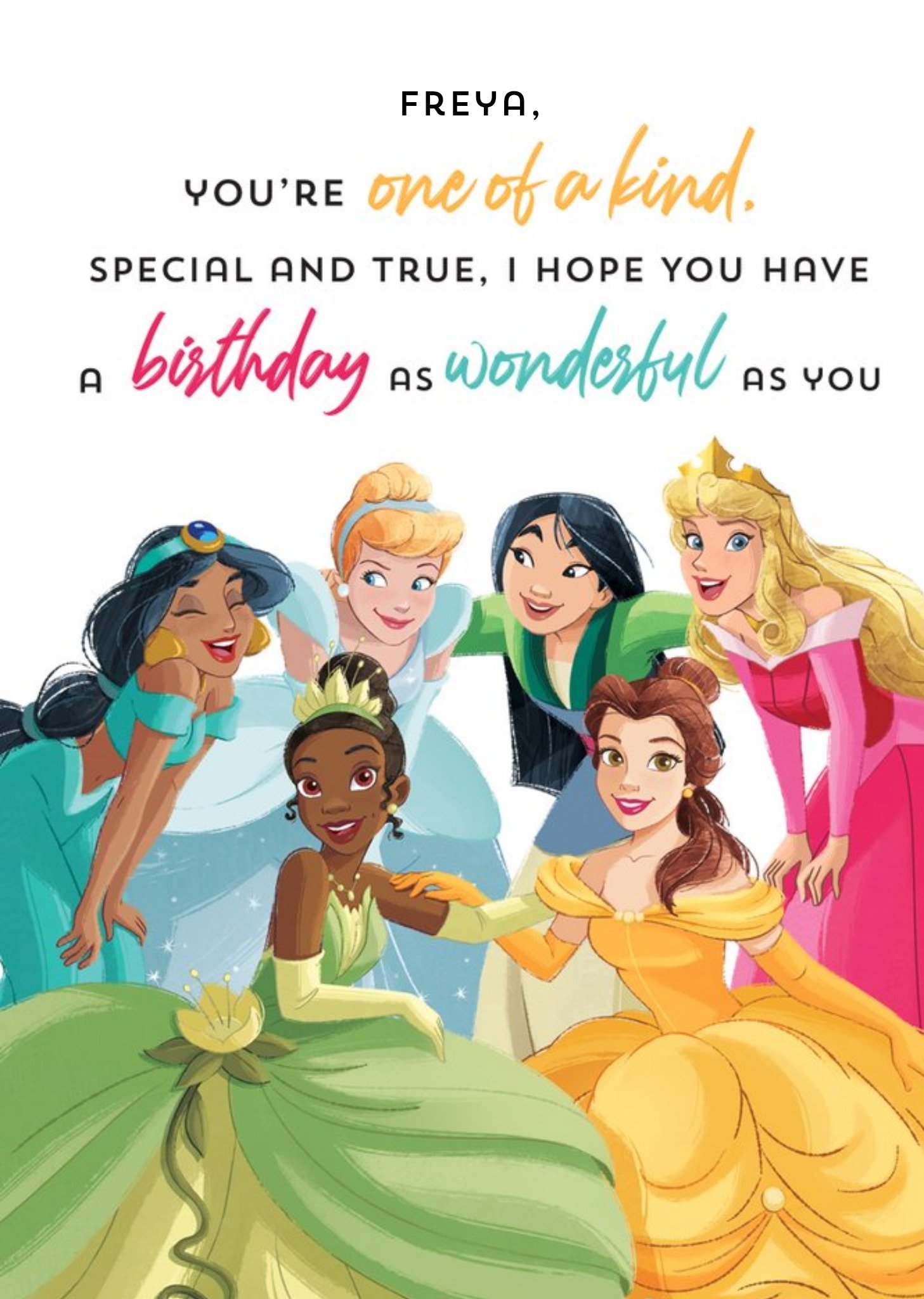 Disney Princess One Of A Kind Birthday Card Ecard