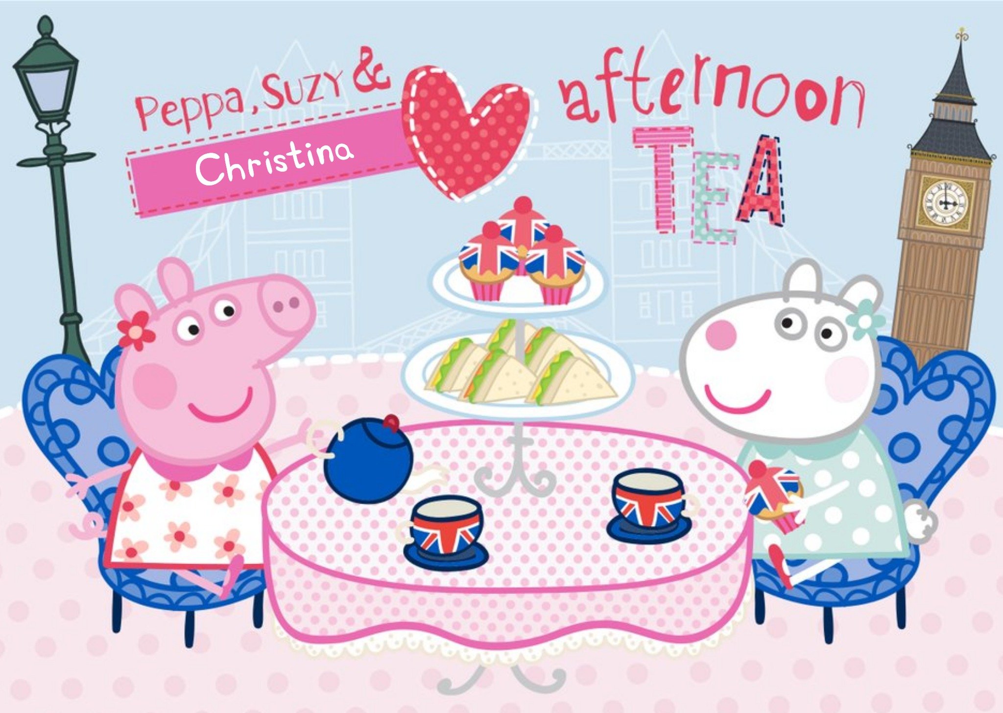 Peppa Pig Personalised Afternoon Tea Card, Large